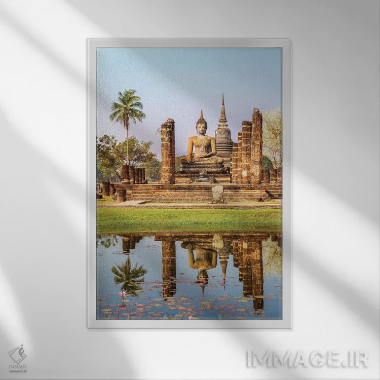 تابلو دکوراتیو Wat Mahathat, Sukhothai Historical Park, Kingdom Of Thail… اثر ماتئو کولومبو - نمای قابدار سفید