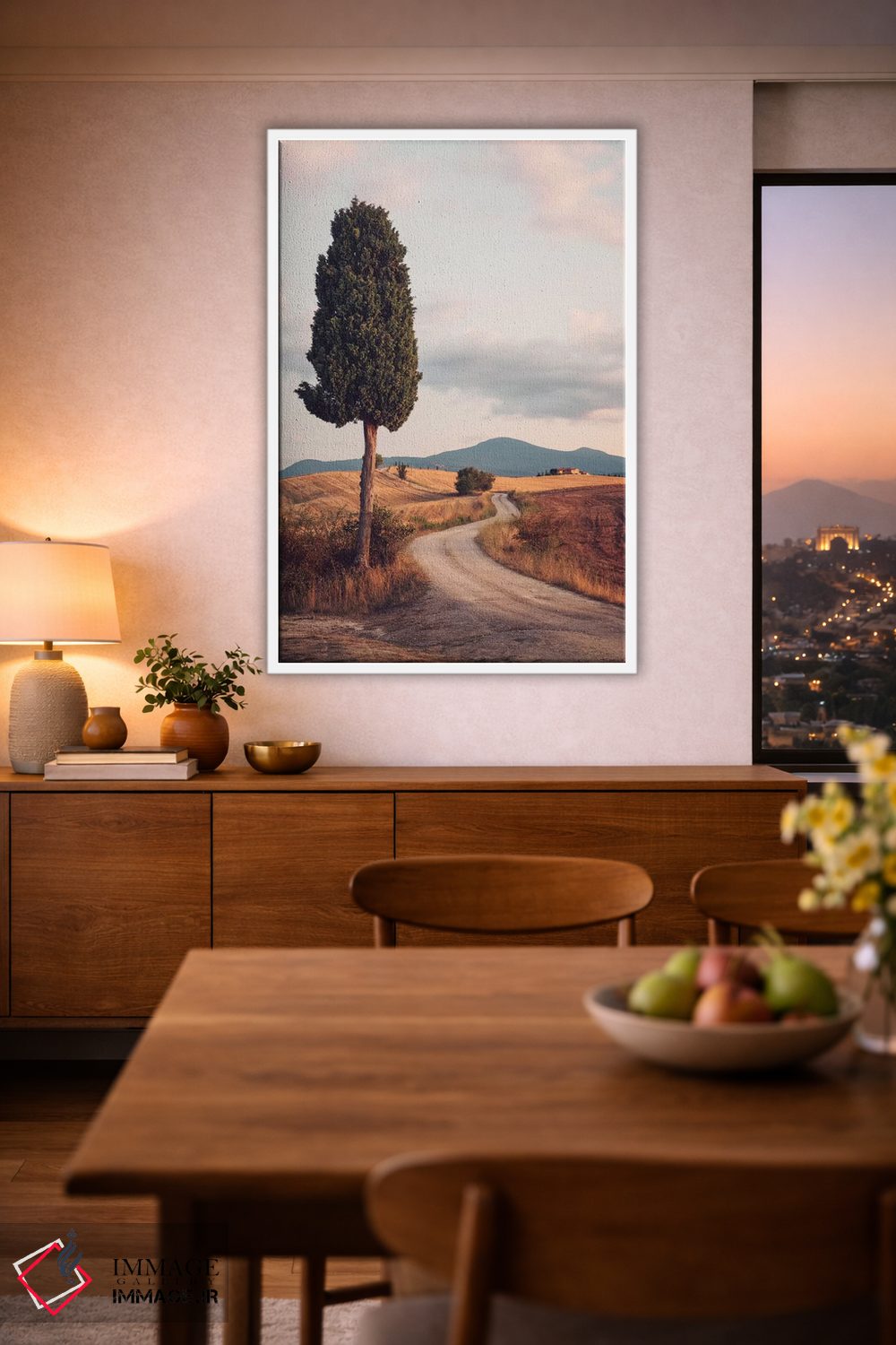 تابلو دکوراتیو Tuscany, Italy,جاده روستایی با سرو، توسکانی، ایتالیا اثر ماتئو کولومبو - D2W