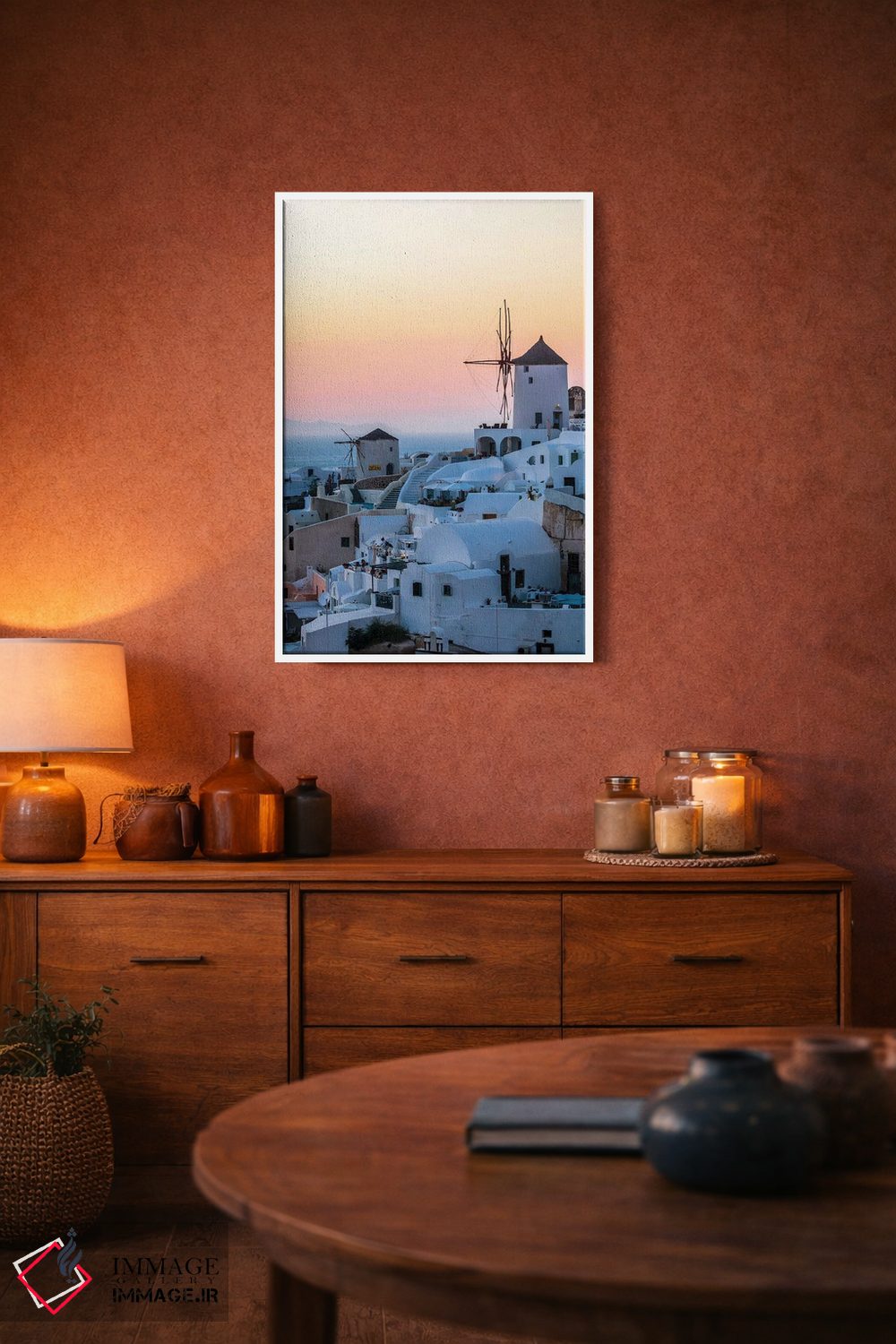 تابلو دکوراتیو غروب در سانتورینی اثر ماتئو کولومبو - D2W