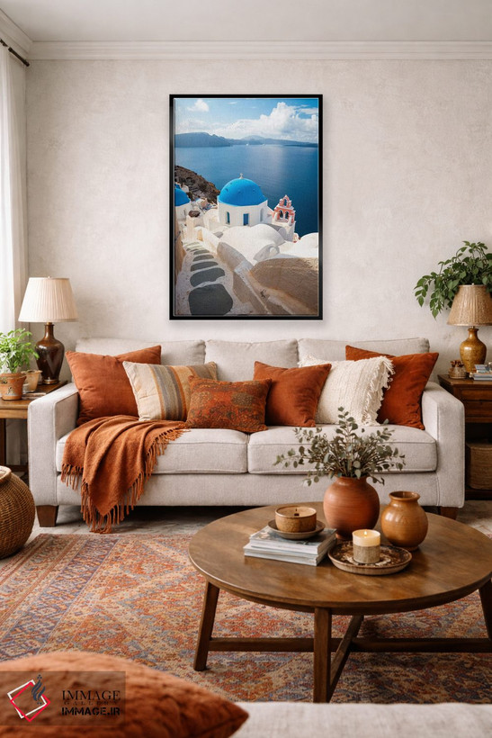 تابلو دکوراتیو Santorini,اویا، سانتورینی اثر ماتئو کولومبو - D3B