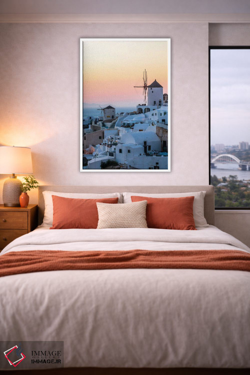 تابلو دکوراتیو غروب در سانتورینی اثر ماتئو کولومبو - D3W