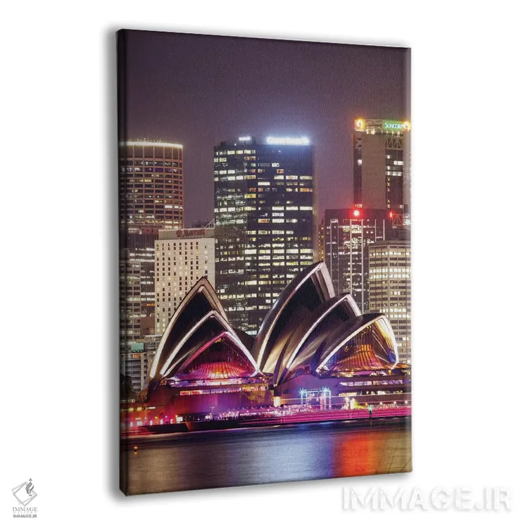 تابلو دکوراتیو Sydney, New South Wales, Australia,اپرای سیدنی در شب، سید… اثر ماتئو کولومبو - نمای پرسپکتیو محصول