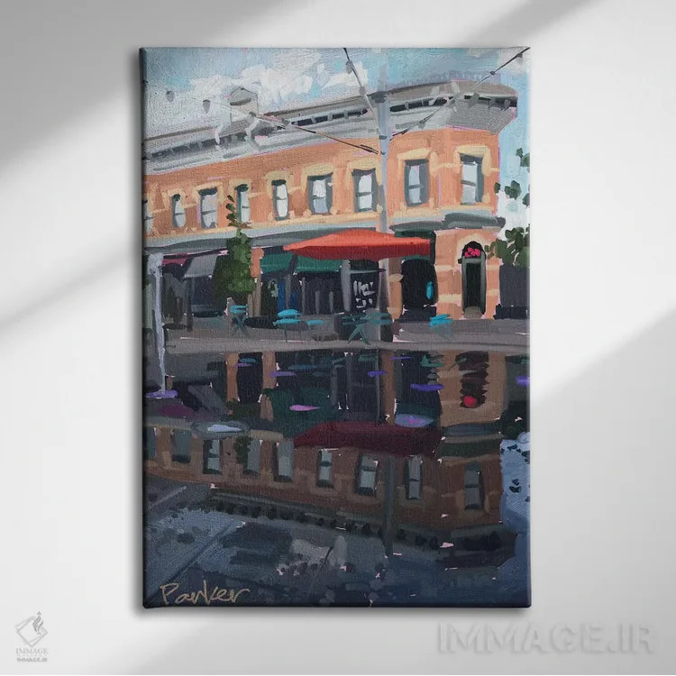 تابلو دکوراتیو مرکز شهر فورت کالینز اثر تدی پارکر - نمای روبهرو روی دیوار