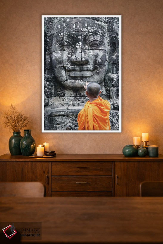 تابلو دکوراتیو Angkor Wat I,راهب، انگکور وات I اثر ماتئو کولومبو - D1W