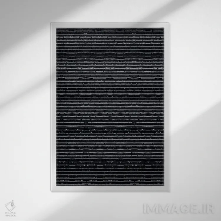تابلو انتزاعی خطوط اثر توبیاس فونسه کا - نمای قابدار سفید