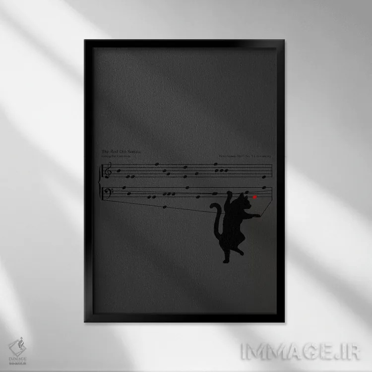 تابلو دکوراتیو سونات نقطه قرمز اثر توبیاس فونسه کا - نمای قابدار مشکی