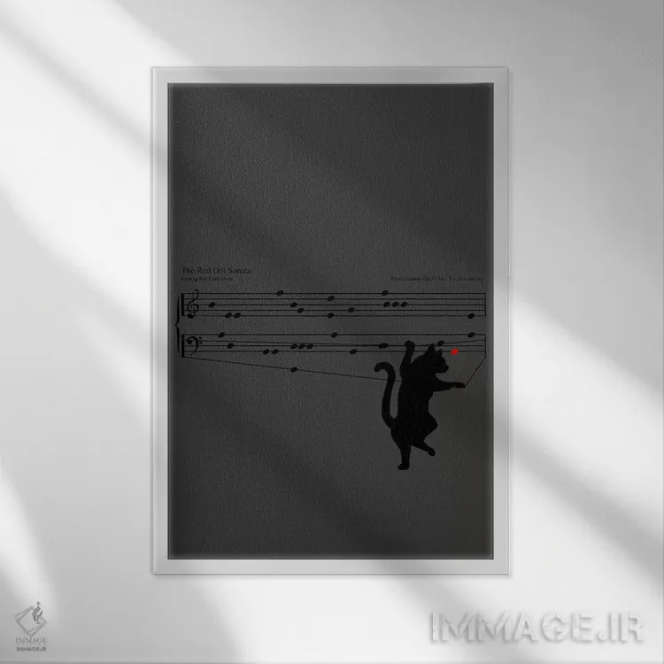 تابلو دکوراتیو سونات نقطه قرمز اثر توبیاس فونسه کا - نمای قابدار سفید