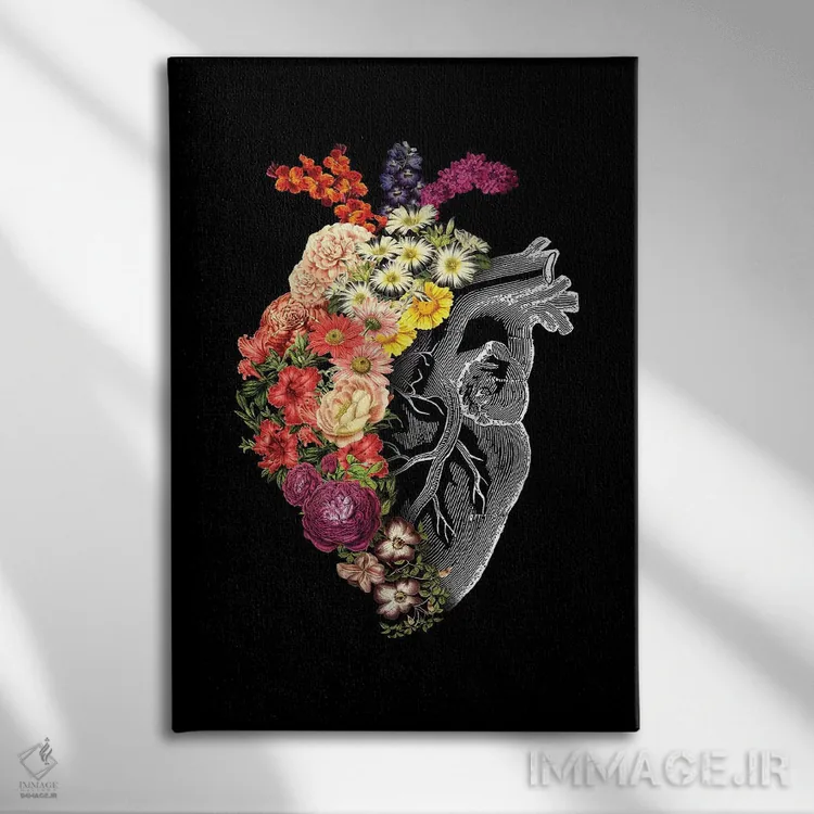 تابلو دکوراتیو Rectangle,قلب گلی بهار، مستطیل اثر توبیاس فونسه کا - نمای روبهرو روی دیوار