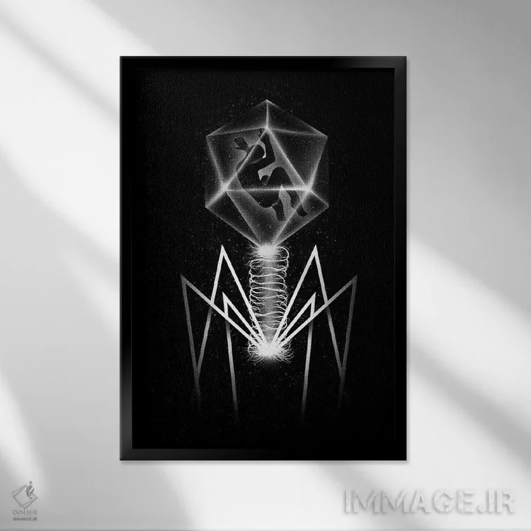 تابلو دکوراتیو باکتریوفاژ اثر توبیاس فونسه کا - نمای قابدار مشکی