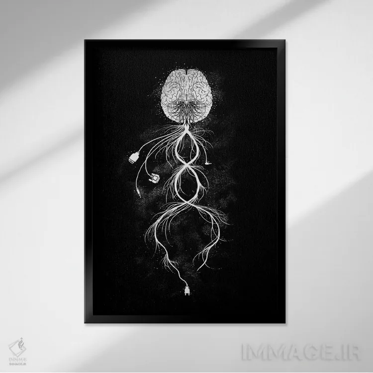 تابلو دکوراتیو ارتباط اثر توبیاس فونسه کا - نمای قابدار مشکی