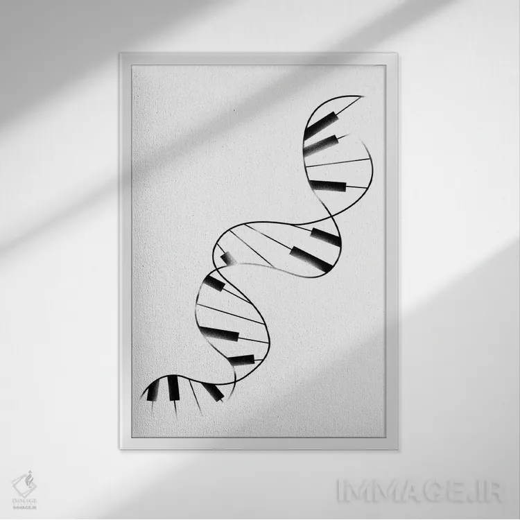 تابلو دکوراتیو پیانوی دی ان ای اثر توبیاس فونسه کا - نمای قابدار سفید