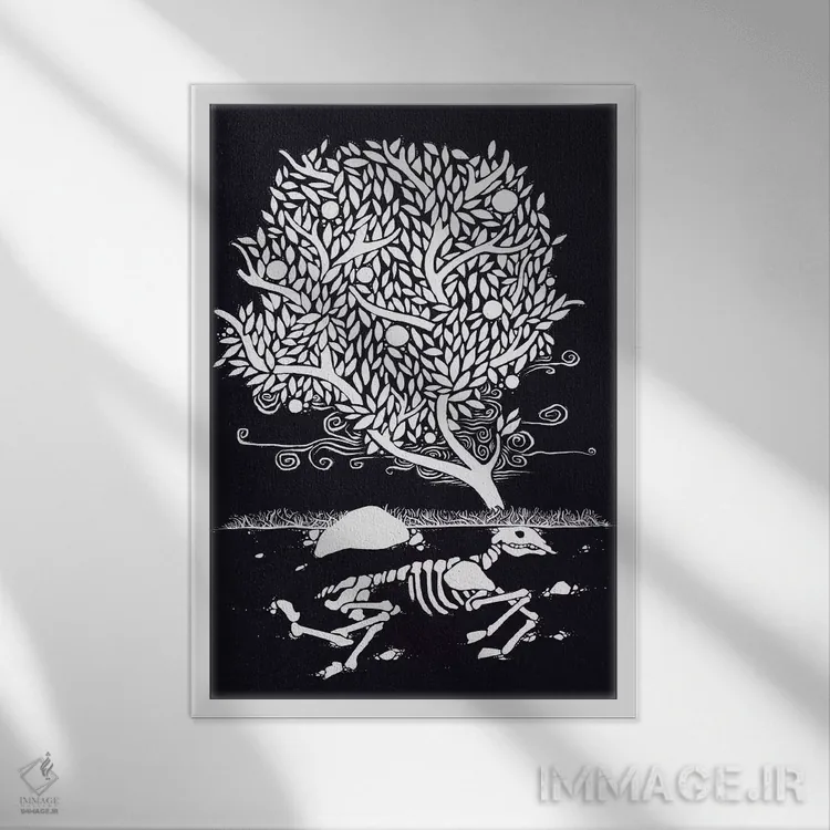 تابلو دکوراتیو زندگی پس از مرگ اثر توبیاس فونسه کا - نمای قابدار سفید