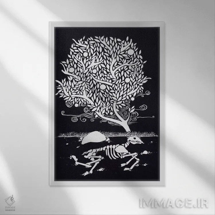 تابلو دکوراتیو زندگی پس از مرگ اثر توبیاس فونسه کا - نمای قابدار سفید