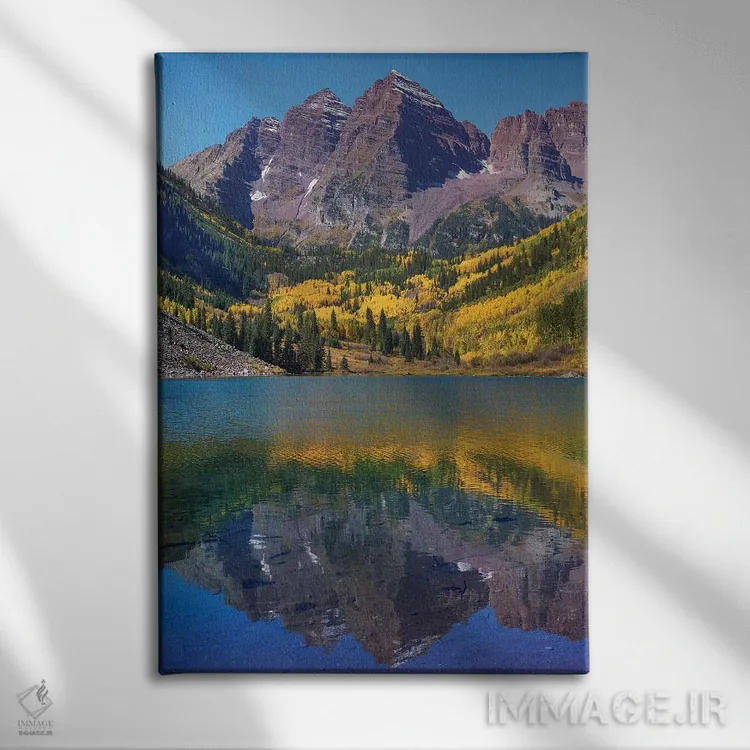 تابلو دکوراتیو Maroon Lake, Colorado,مارون بلز، دریاچه مارون، کلرادو اثر تیم فیتزهریس - نمای روبهرو روی دیوار