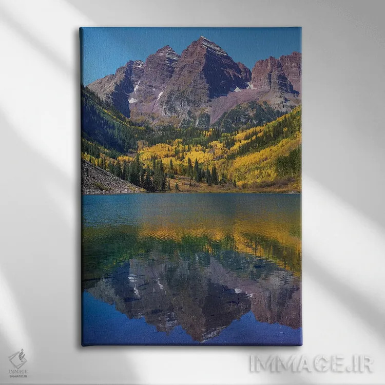 تابلو دکوراتیو Maroon Lake, Colorado,مارون بلز، دریاچه مارون، کلرادو اثر تیم فیتزهریس - نمای روبهرو روی دیوار