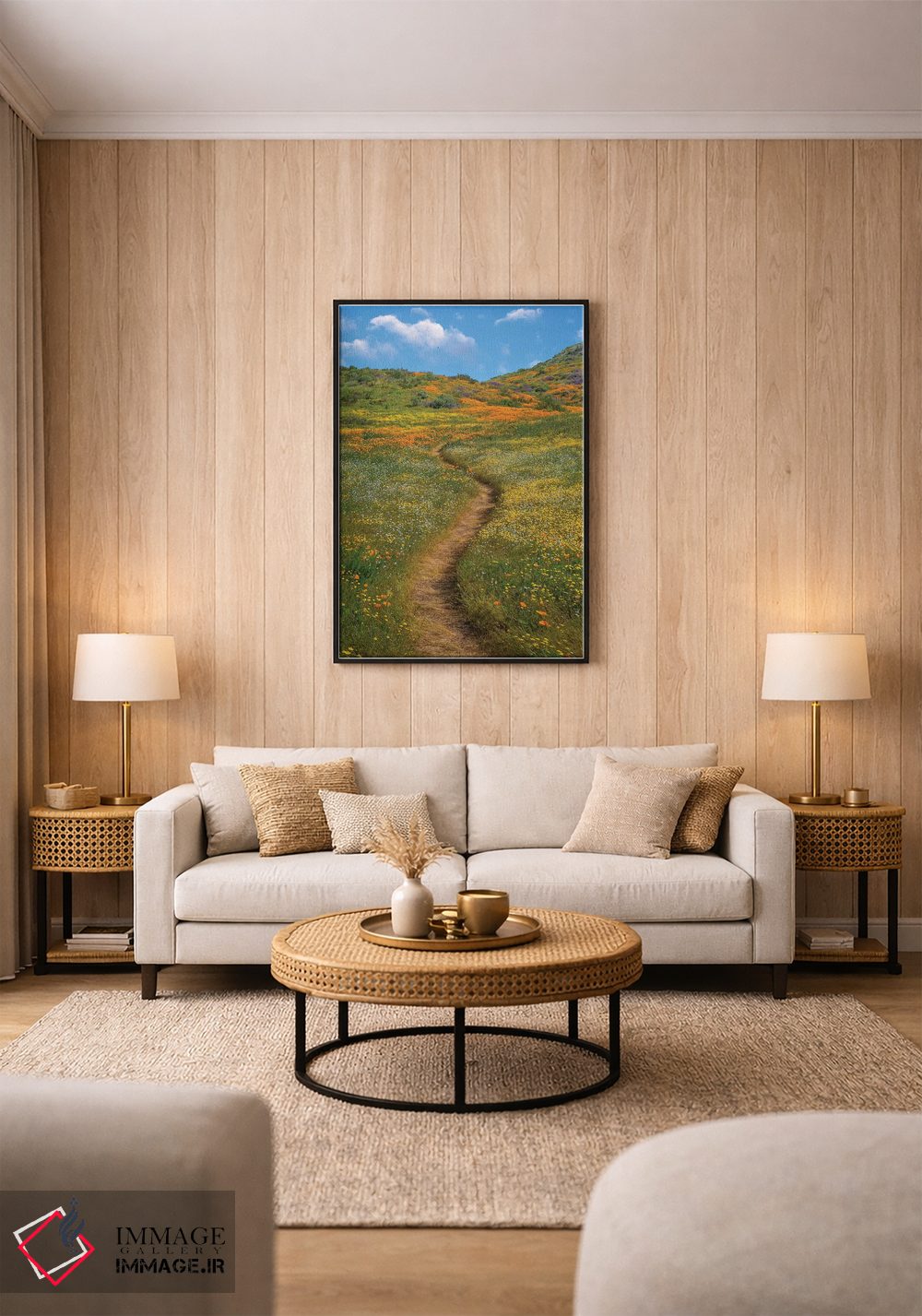 تابلو دکوراتیو Desert Bluebell And Wildflower Spring Bloom, Diamond Valle… اثر تیم فیتزهریس - D1B