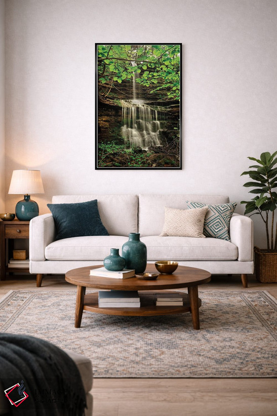 تابلو دکوراتیو Buffalo River Trail, Arkansas,آبشار پرلی کریک، مسیر رودخان… اثر تیم فیتزهریس - D3B