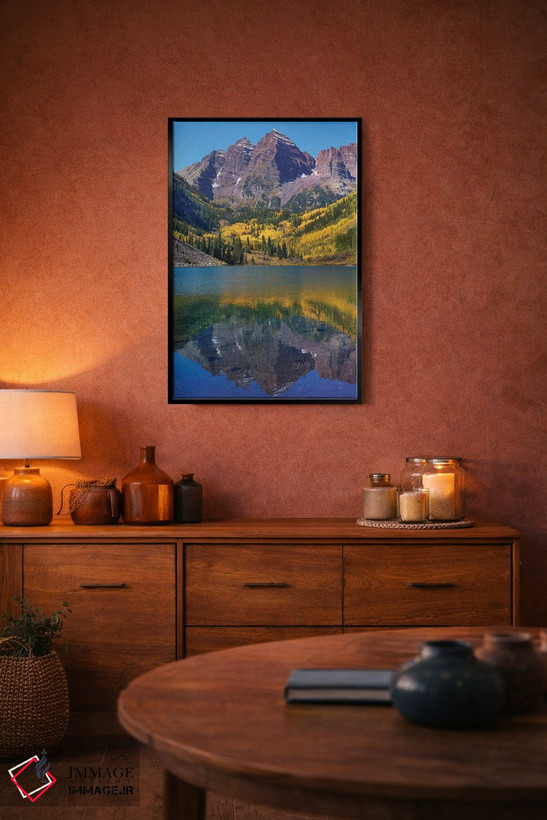 تابلو دکوراتیو Maroon Lake, Colorado,مارون بلز، دریاچه مارون، کلرادو اثر تیم فیتزهریس - D5B