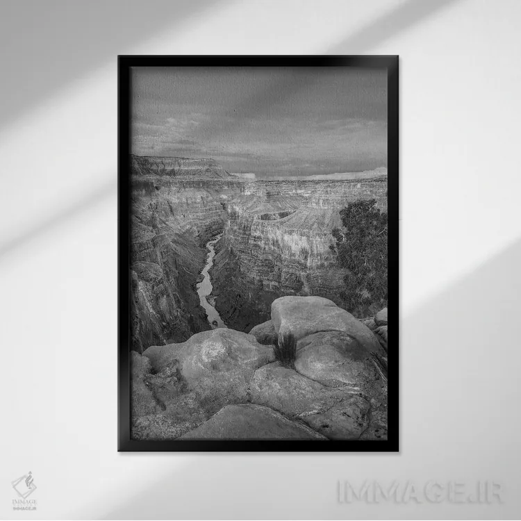 تابلو دکوراتیو Grand Canyon, Arizona,رود کلرادو از چشم انداز توروویپ، گرن… اثر تیم فیتزهریس - نمای قابدار مشکی