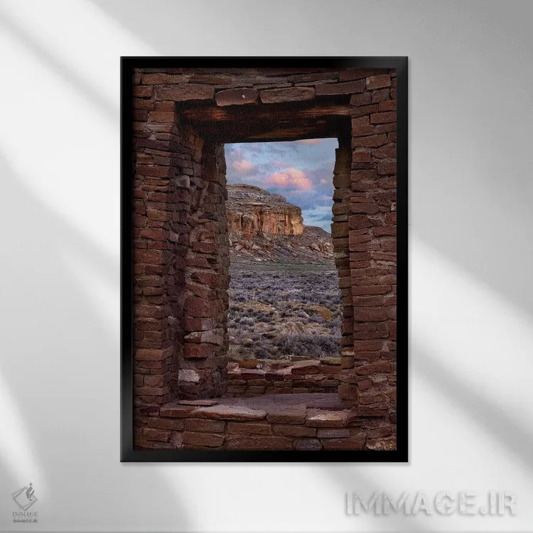 تابلو دکوراتیو Pueblo Del Arroyo, Chaco Culture National Historical Park… اثر تیم فیتزهریس - نمای قابدار مشکی