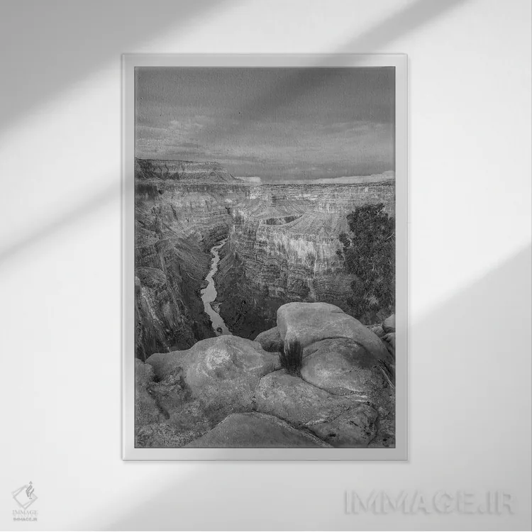 تابلو دکوراتیو Grand Canyon, Arizona,رود کلرادو از چشم انداز توروویپ، گرن… اثر تیم فیتزهریس - نمای قابدار سفید