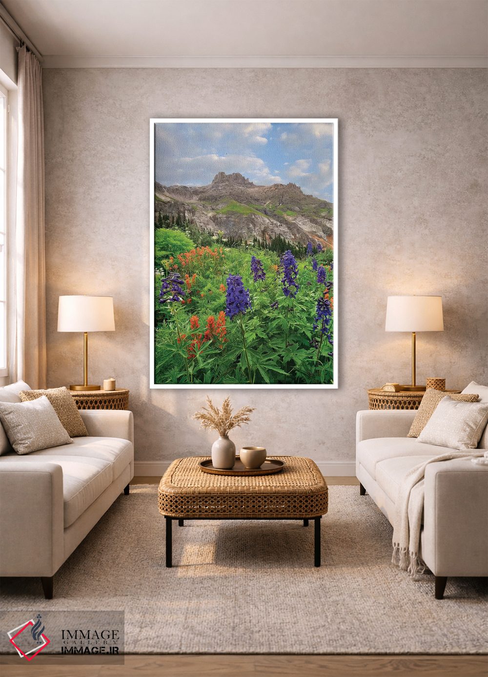 تابلو دکوراتیو Yankee Boy Basin, San Juan Mts, Colorado,گل لارک اسپور و پ… اثر تیم فیتزهریس - D1W