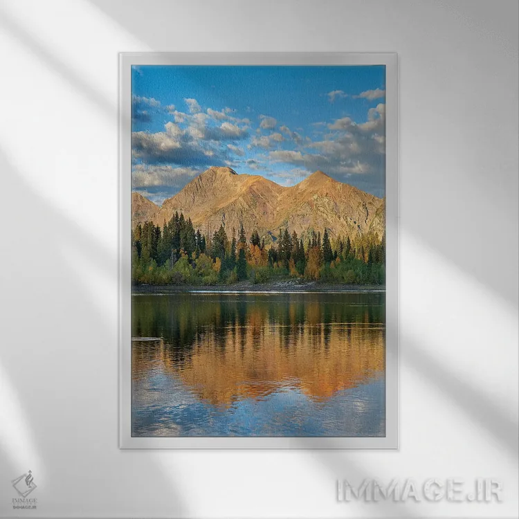 تابلو دکوراتیو Lost Lake Slough, Colorado,رنج روبی، سد مردابی لیک لاست، ک… اثر تیم فیتزهریس - نمای قابدار سفید
