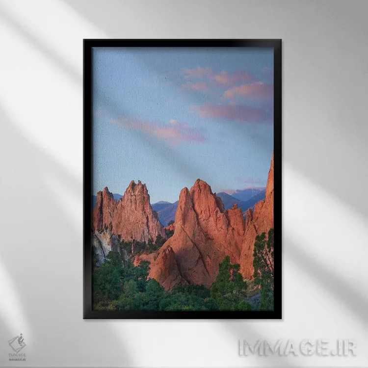 تابلو دکوراتیو Garden Of The Gods, Colorado,پدیده های سنگی، پارک باغ خدای… اثر تیم فیتزهریس - نمای قابدار مشکی