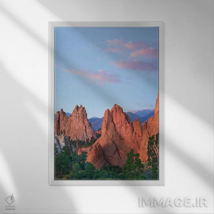 تابلو دکوراتیو Garden Of The Gods, Colorado,پدیده های سنگی، پارک باغ خدای… اثر تیم فیتزهریس - نمای قابدار سفید