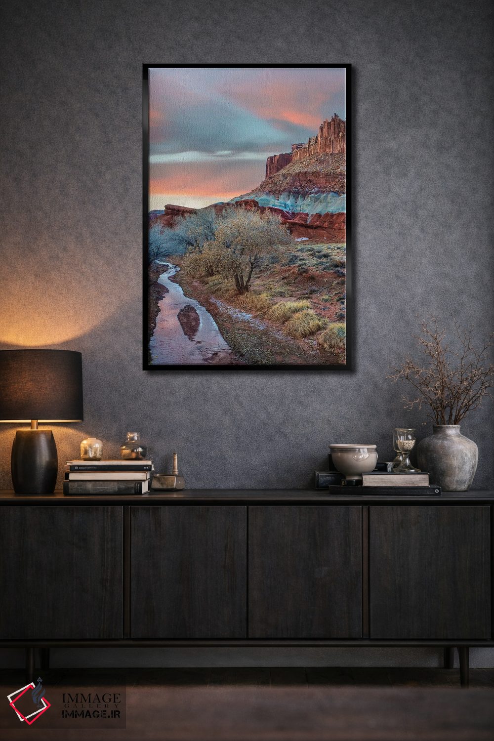 تابلو دکوراتیو Castle Mountain, Capitol Reef National Park, Utah,نهر، کوه… اثر تیم فیتزهریس - D2B