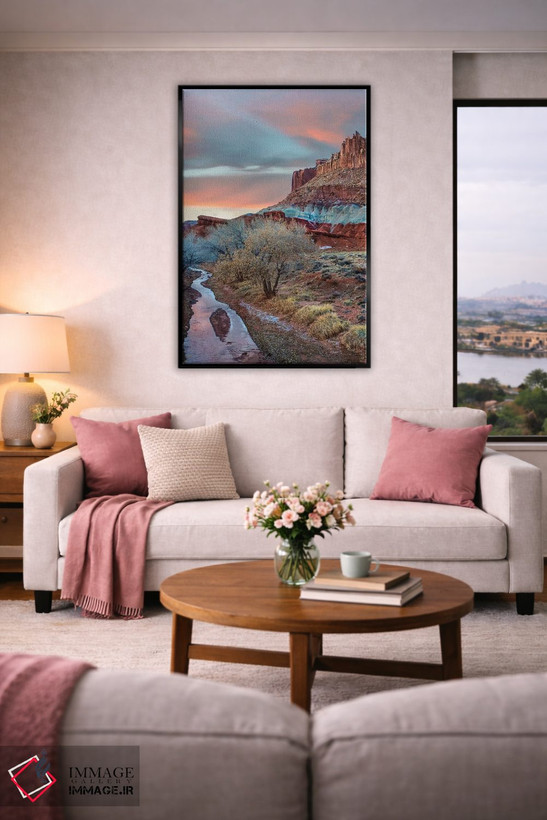 تابلو دکوراتیو Castle Mountain, Capitol Reef National Park, Utah,نهر، کوه… اثر تیم فیتزهریس - D5B