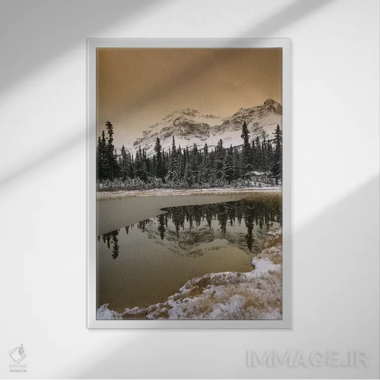 تابلو دکوراتیو Banff National Park, Alberta, Canada,کوه های راکی کانادا پ… اثر تیم فیتزهریس - نمای قابدار سفید