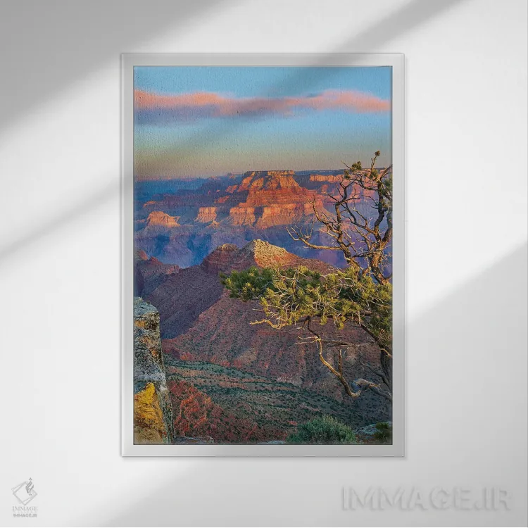 تابلو دکوراتیو Grand Canyon National Park, Arizona,گرند کنیون از نقطه تما… اثر تیم فیتزهریس - نمای قابدار سفید