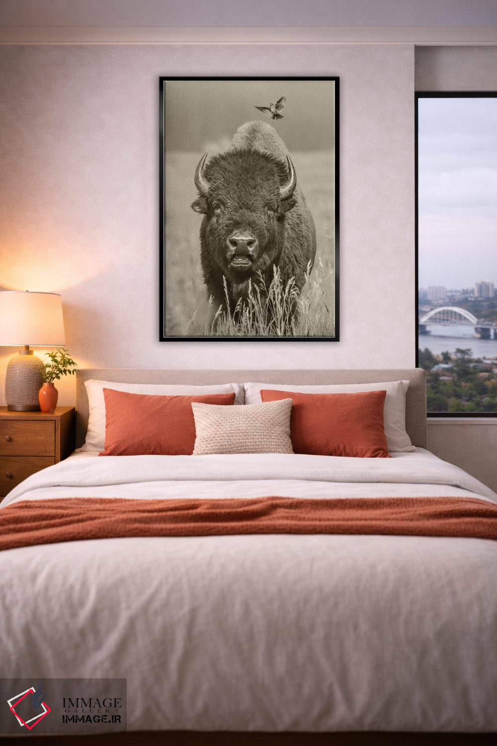 تابلو دکوراتیو Grand Teton National Park, Wyoming,گاو نر بایسون آمریکایی… اثر تیم فیتزهریس - D5B