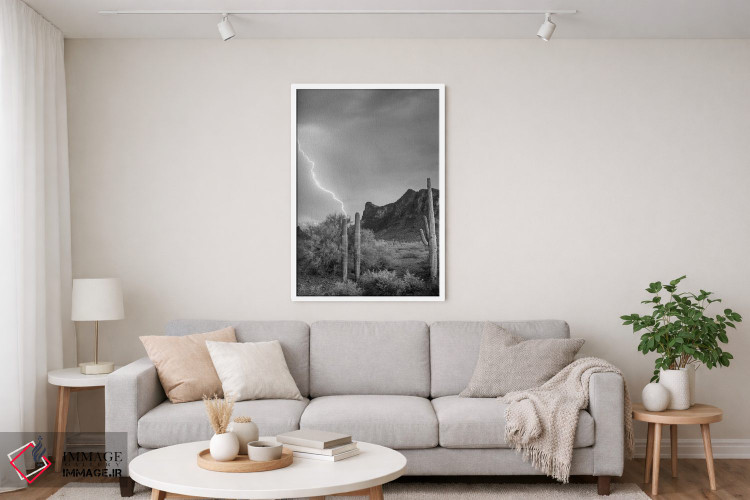 تابلو دکوراتیو Picacho State Park, Arizona,رعد و برق بر فراز قله پیکاچو… اثر تیم فیتزهریس - D5W