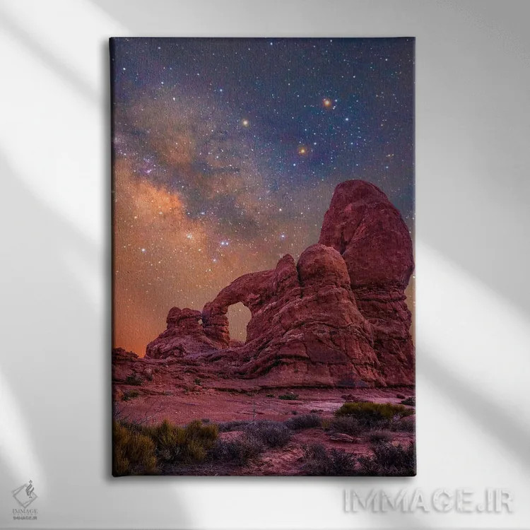 تابلو دکوراتیو Arches National Park, Utah,طاق برجک و کهکشان راه شیری، پار… اثر تیم فیتزهریس - نمای روبهرو روی دیوار