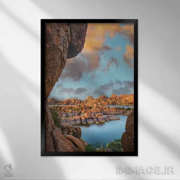 تابلو دکوراتیو Granite Dells, Watson Lake, Arizona,برجستگی های سنگی، گران… اثر تیم فیتزهریس - نمای قابدار مشکی
