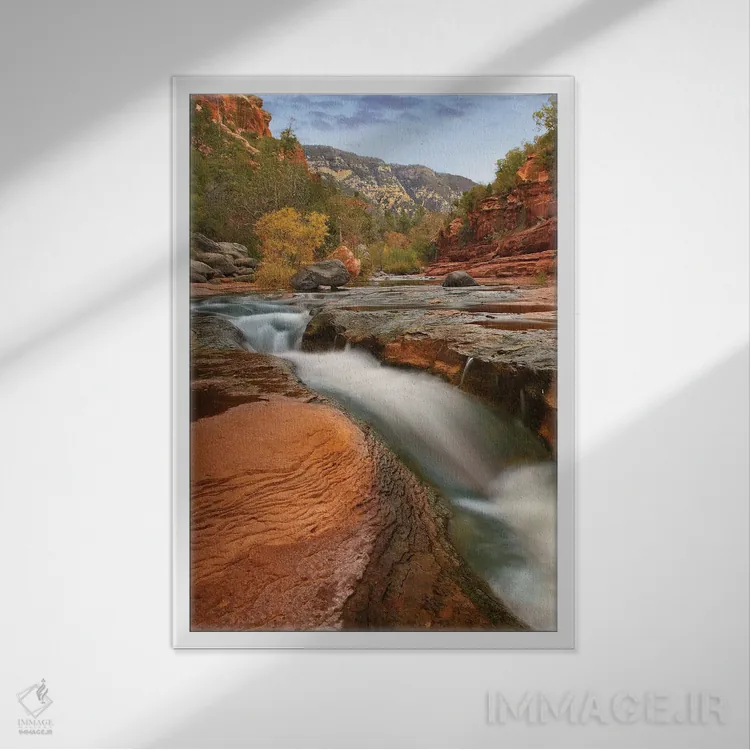 تابلو دکوراتیو Slide Rock State Park, Sedona, Arizona,اوک کریک، پارک ایال… اثر تیم فیتزهریس - نمای قابدار سفید