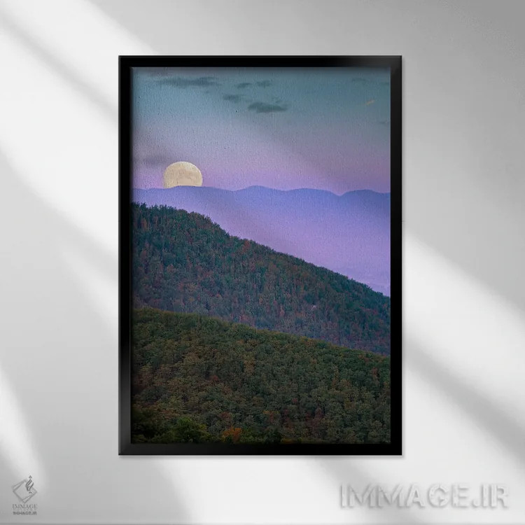 تابلو دکوراتیو Shenandoah National Park, Virginia, Composite,ماه بر فراز… اثر تیم فیتزهریس - نمای قابدار مشکی