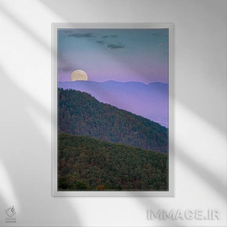تابلو دکوراتیو Shenandoah National Park, Virginia, Composite,ماه بر فراز… اثر تیم فیتزهریس - نمای قابدار سفید