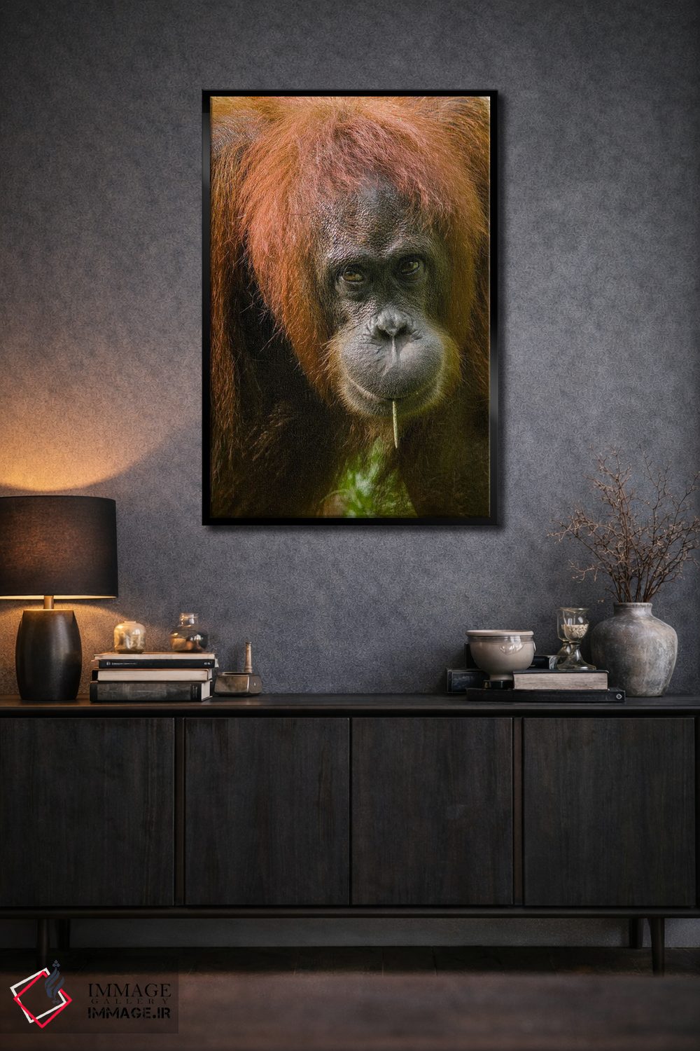 تابلو دکوراتیو Sabah, Borneo, Malaysia,تغذیه اورانگوتان، صباح، بورنئو، ما… اثر تیم فیتزهریس - D2B