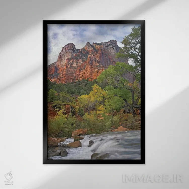 تابلو دکوراتیو Zion National Park, Utah,صخره های پدران مقدس، پارک ملی زای… اثر تیم فیتزهریس - نمای قابدار مشکی
