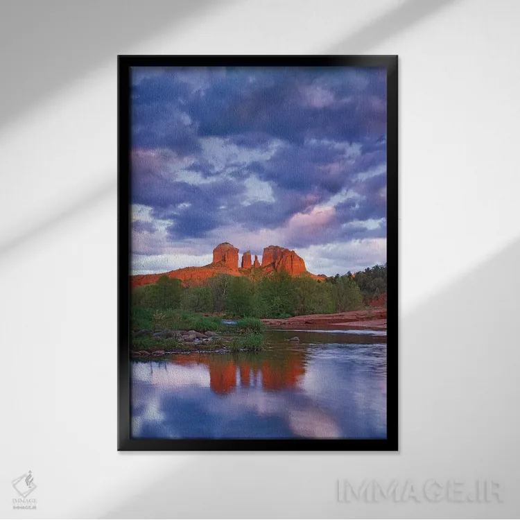 تابلو دکوراتیو Red Rock State Park Near Sedona, Arizona II,تصویر صخره کات… اثر تیم فیتزهریس - نمای قابدار مشکی