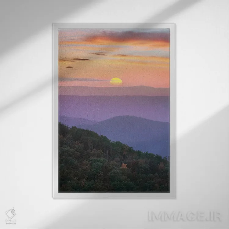 تابلو دکوراتیو Great Smoky Mountains National Park, Tennessee,طلوع کوهستا… اثر تیم فیتزهریس - نمای قابدار سفید