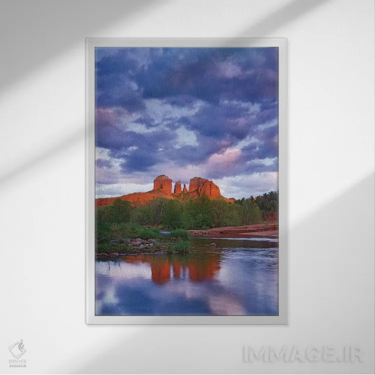 تابلو دکوراتیو Red Rock State Park Near Sedona, Arizona II,تصویر صخره کات… اثر تیم فیتزهریس - نمای قابدار سفید