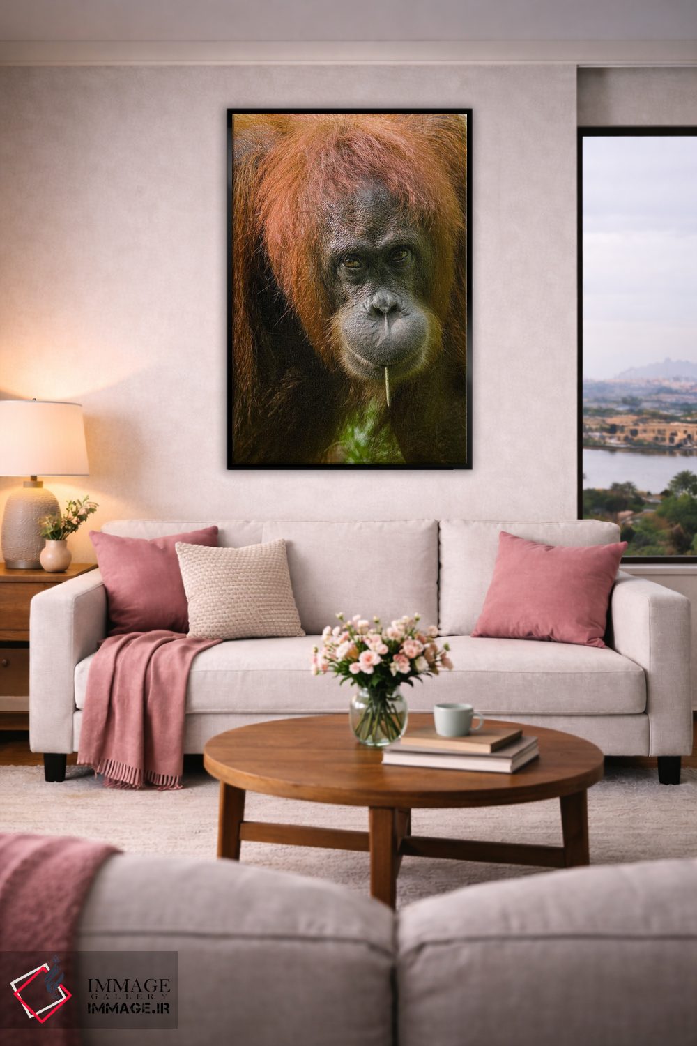 تابلو دکوراتیو Sabah, Borneo, Malaysia,تغذیه اورانگوتان، صباح، بورنئو، ما… اثر تیم فیتزهریس - D5B