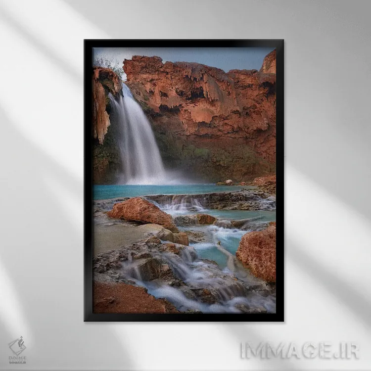 تابلو دکوراتیو Grand Canyon, Arizona III,آبشار هاواسو، گرند کنیون، آریزون… اثر تیم فیتزهریس - نمای قابدار مشکی