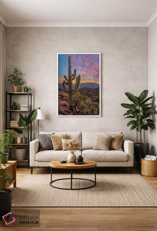 تابلو دکوراتیو Arizona,کاکتوس ساگوارو و کوه های آکواریوس، آریزونا اثر تیم فیتزهریس - D1W