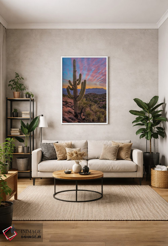 تابلو دکوراتیو Arizona,کاکتوس ساگوارو و کوه های آکواریوس، آریزونا اثر تیم فیتزهریس - D1W