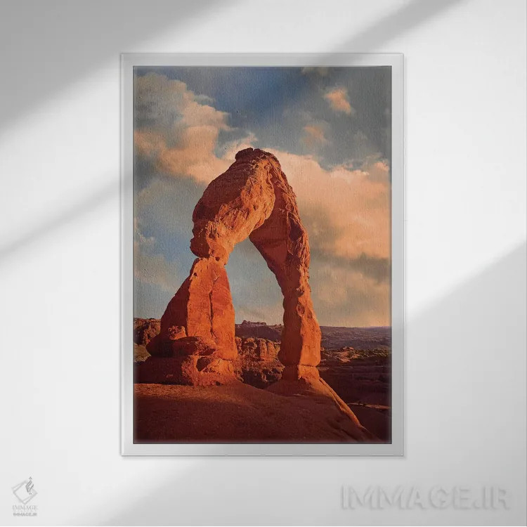 تابلو دکوراتیو Utah II,طاق ظریف در پارک ملی آرچز، یوتا اثر تیم فیتزهریس - نمای قابدار سفید